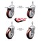 Service Caster 5 Inch Maroon Polyurethane Swivel 10mm Stem Caster Total Lock Brake, 2PK SCC-TSTTL20S514-PPUB-MRN-M1015-2-S-2 - alternate 2